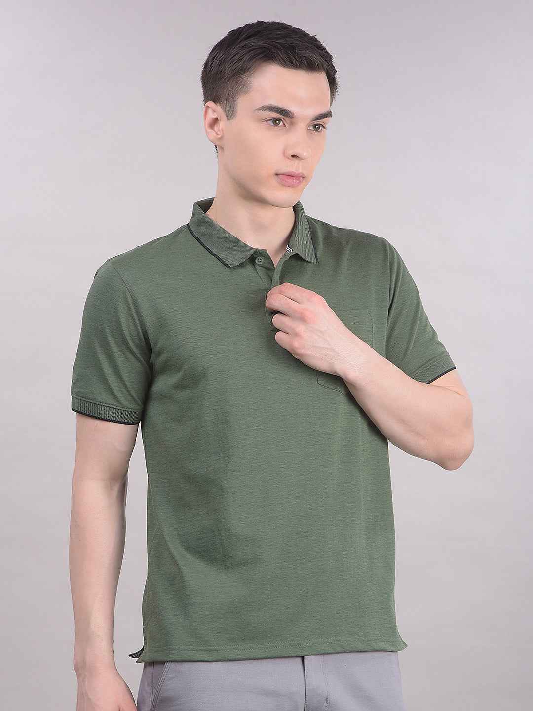 Green Polo Neck T-Shirt