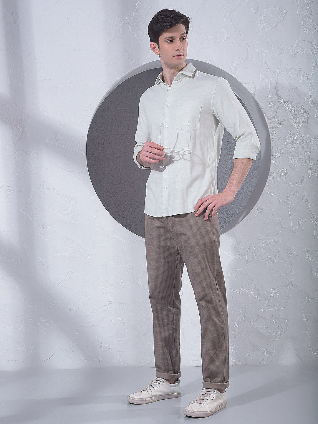 Textured Green Jacquard Shirt