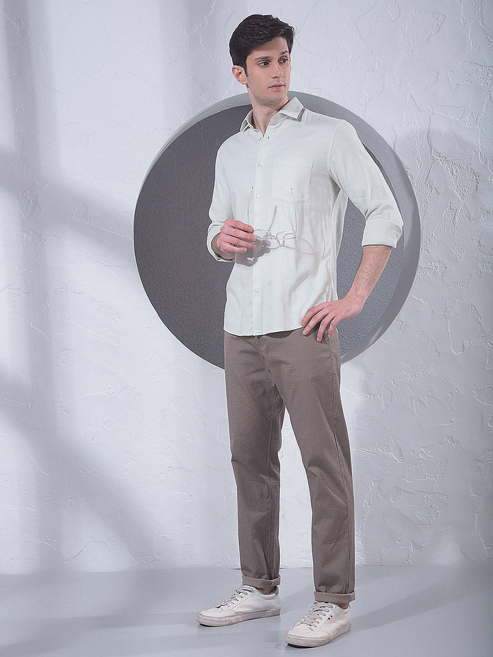 Textured Green Jacquard Shirt