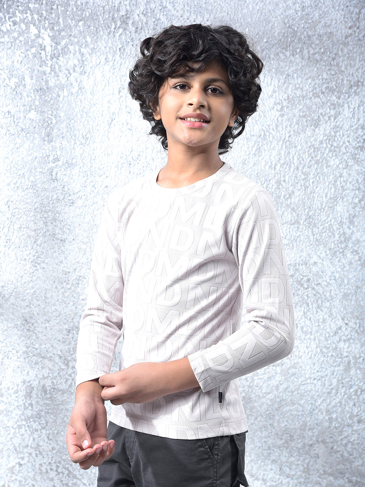 Effortless Look Beige Jacquard T-Shirt