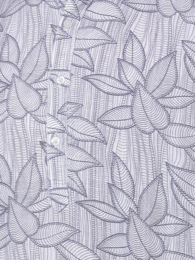 Grey Floral Print Kurta