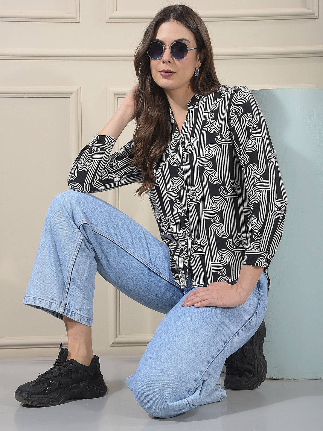Blue 100% cotton Wide Leg Jeans