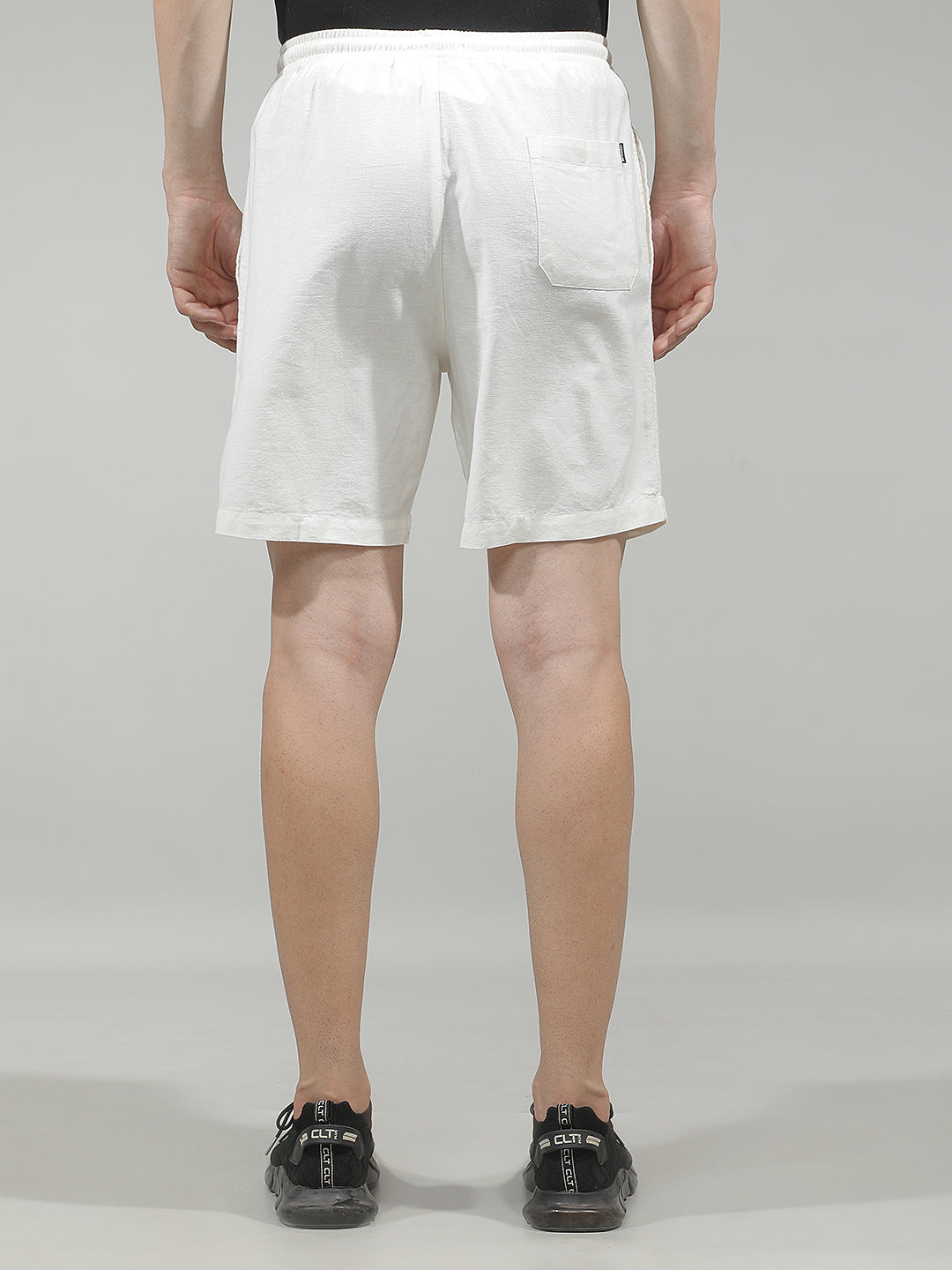Tailored Crisp White Linen Shorts