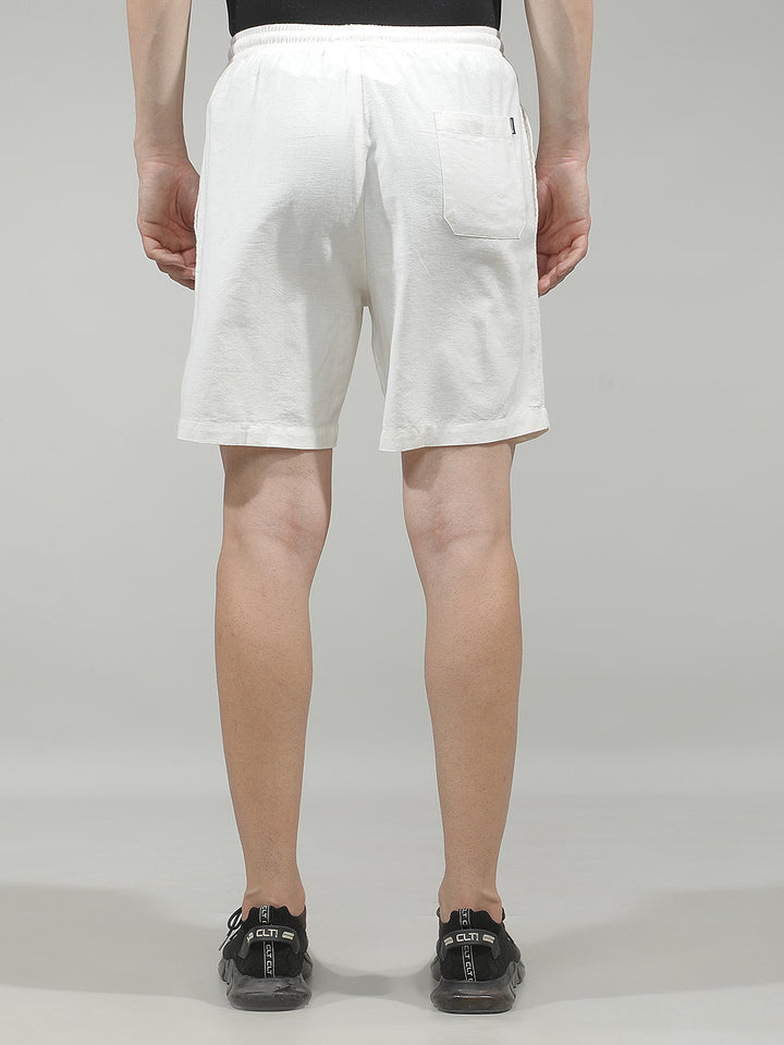 Tailored Crisp White Linen Shorts