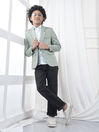 Mint Green Soft-Touch Formal Blazer