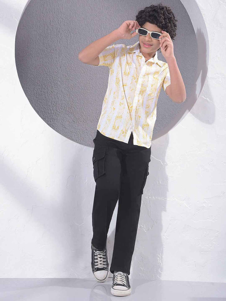 Yellow Paisley Print 100% Cotton Shirt