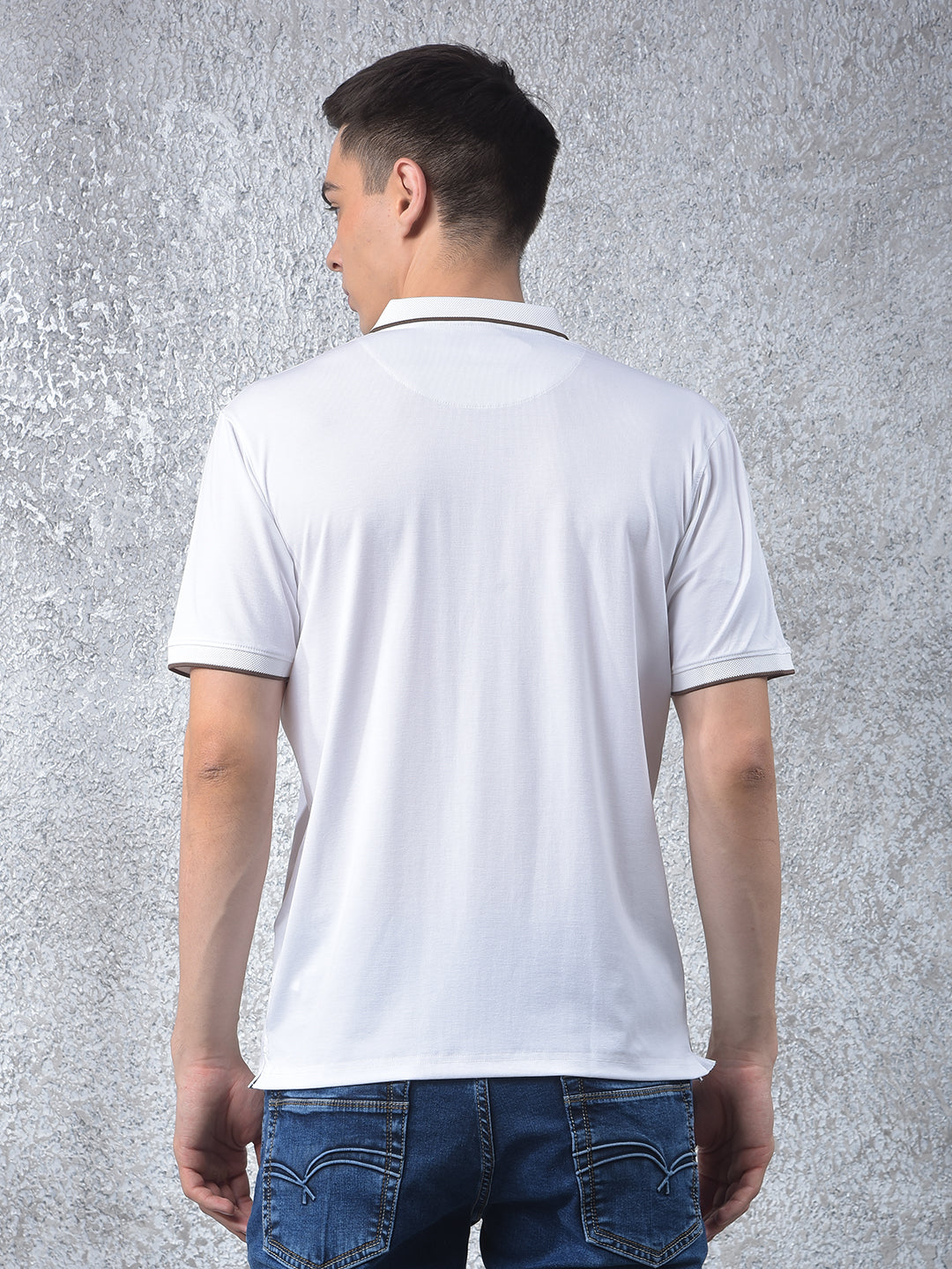 White Polo-Neck T-Shirt