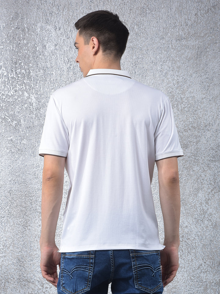 White Polo-Neck T-Shirt
