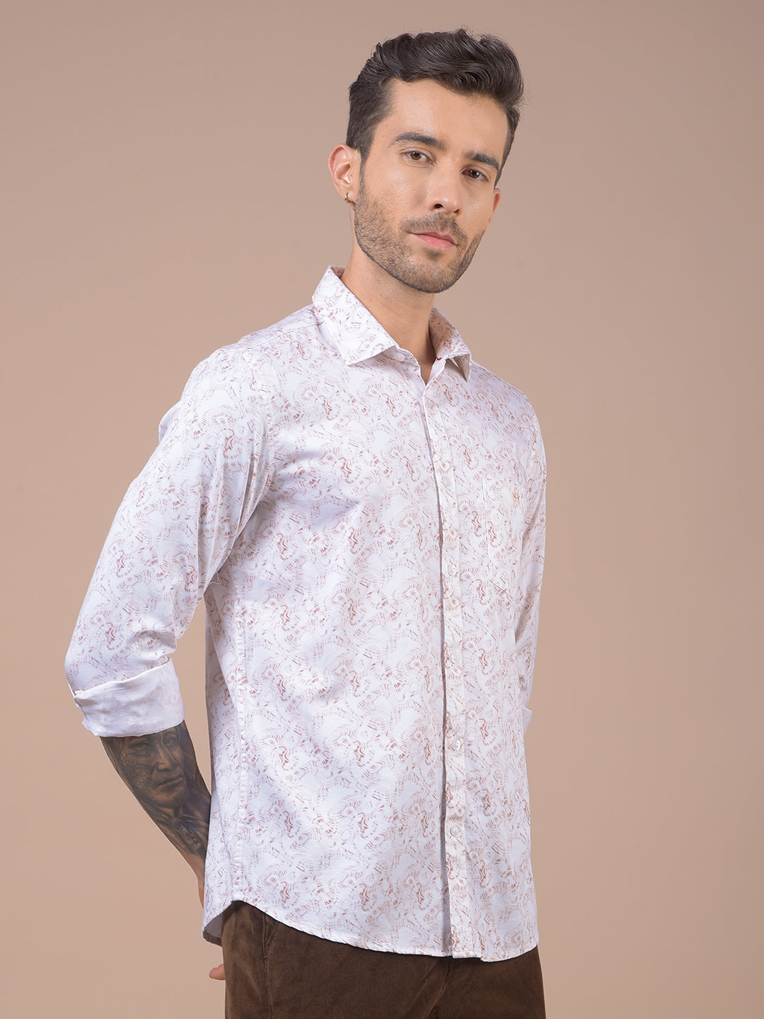 Brown Printed Shirt