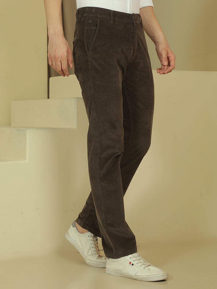 Olive Straight Corduroy Trousers
