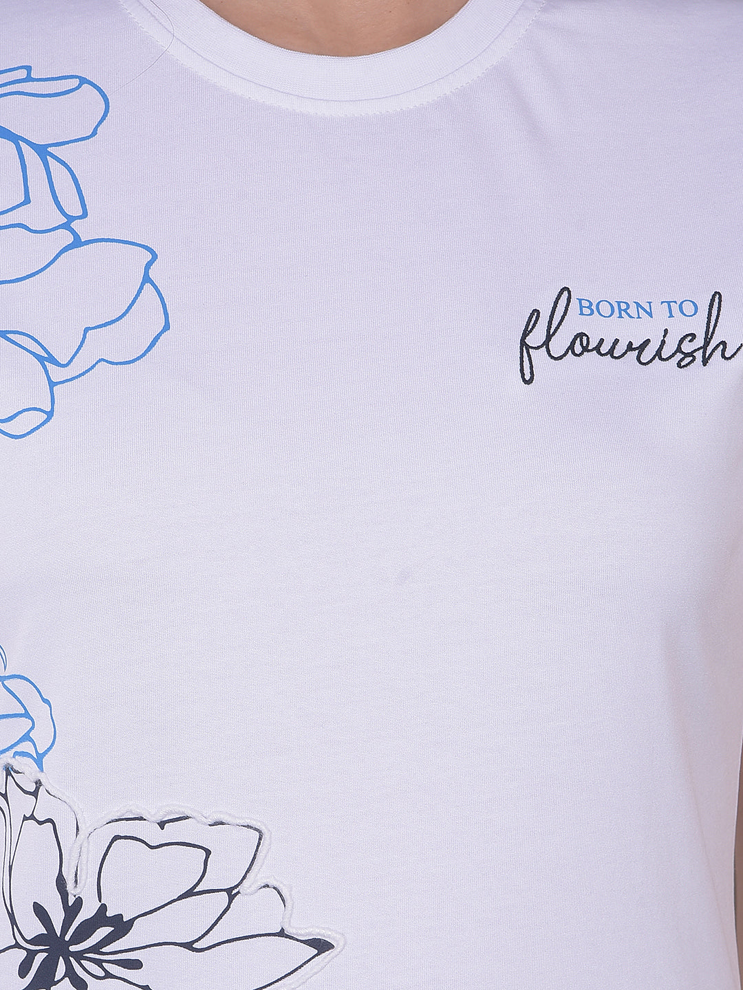 White Floral Print T-Shirt