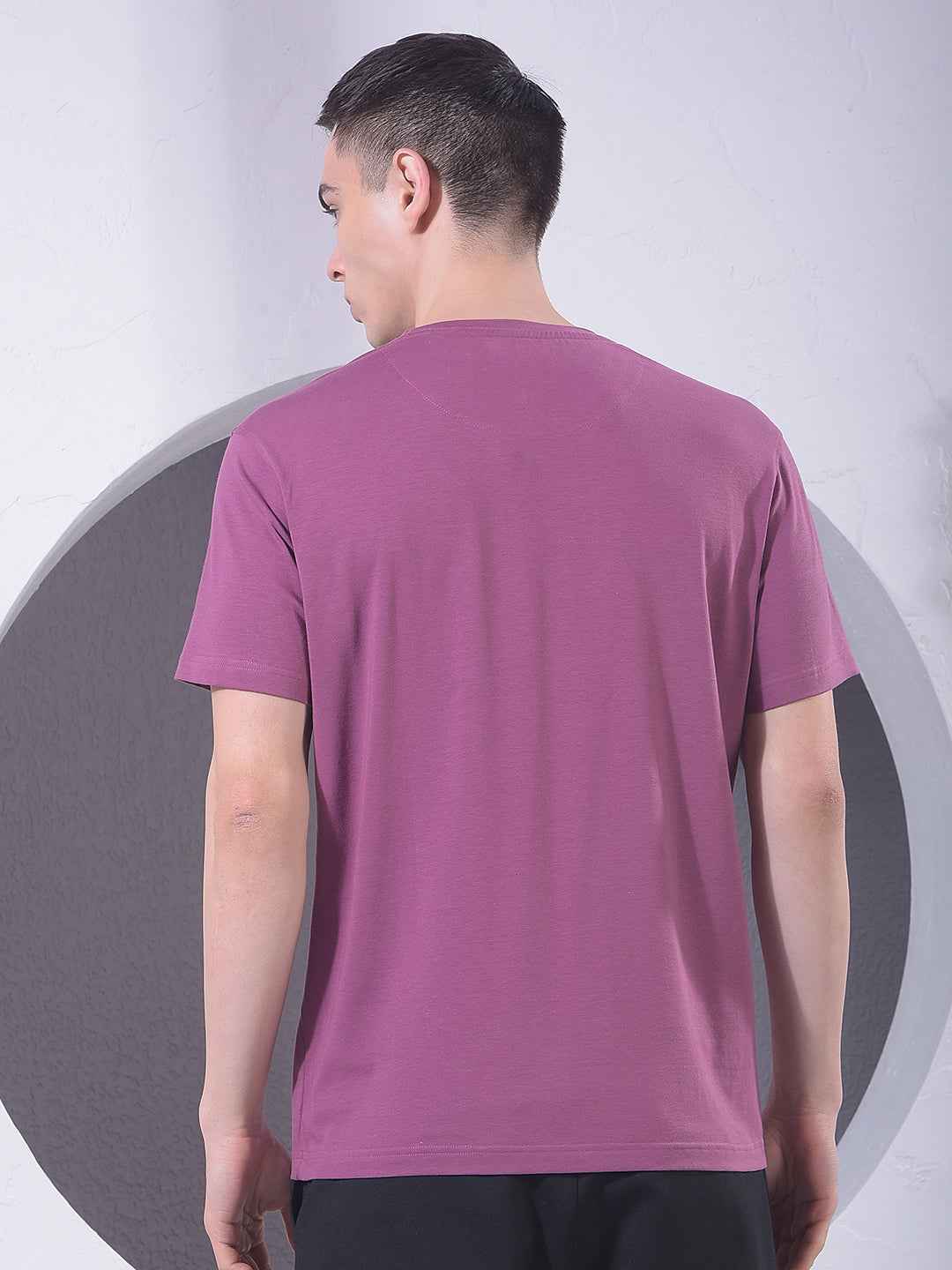 Purple Typographic Print T-Shirt