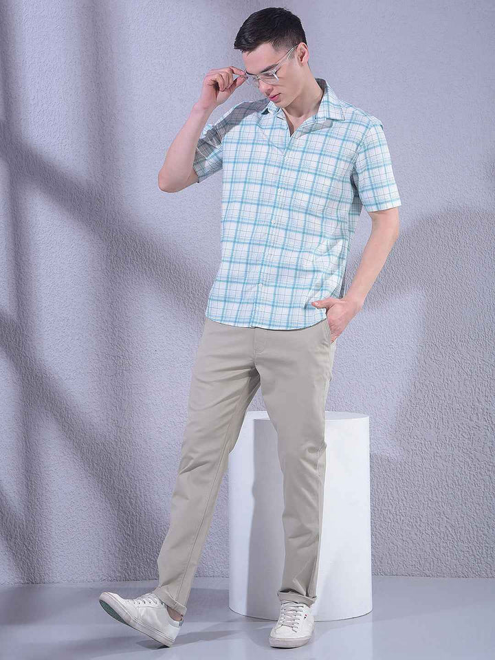 Green 100% Cotton Checked Shirt