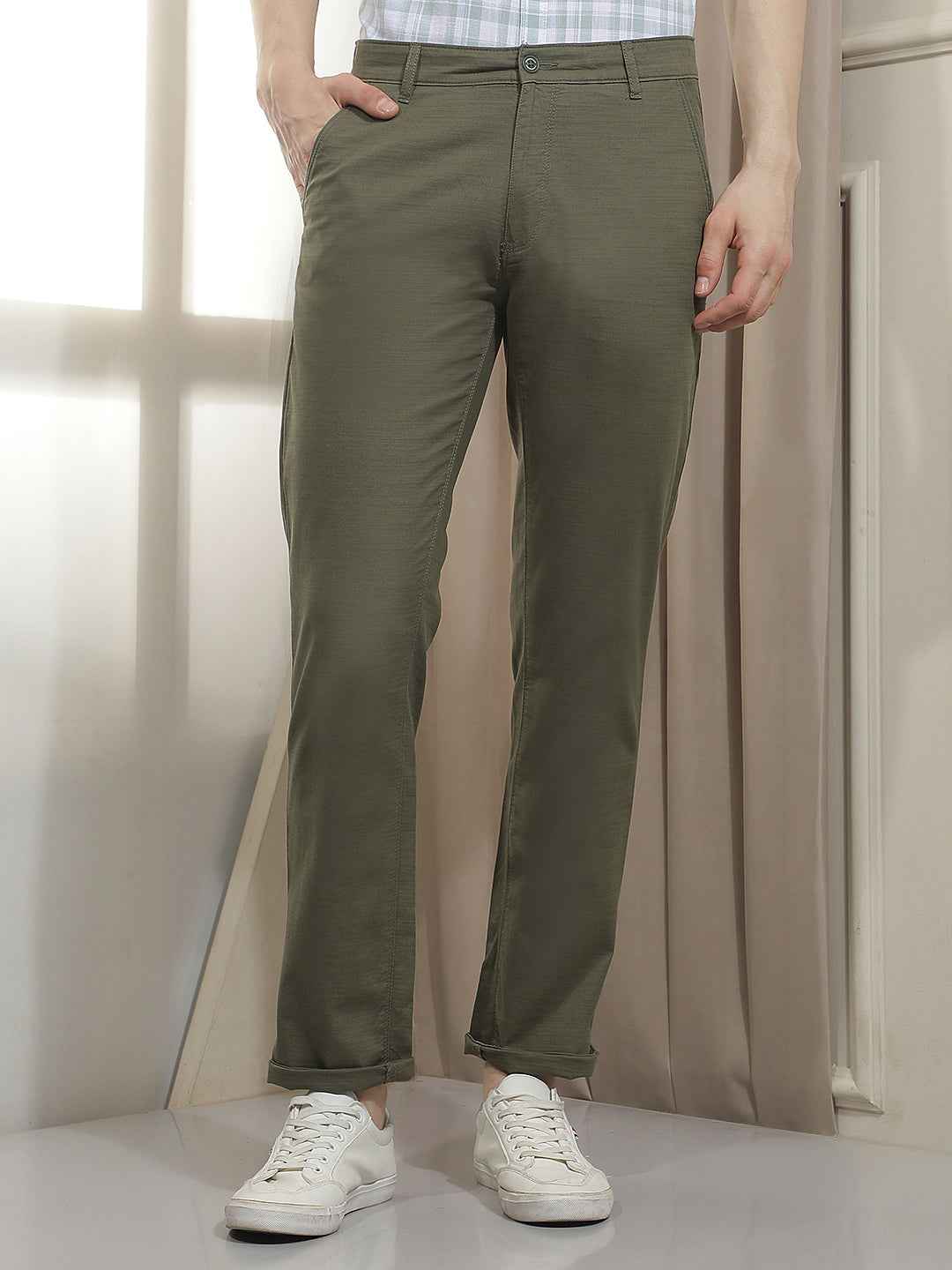 Olive 100% Cotton Trousers