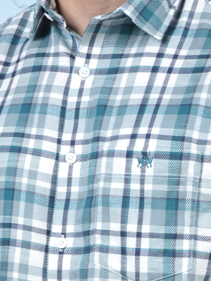Blue Checked 100% Cotton Shirt