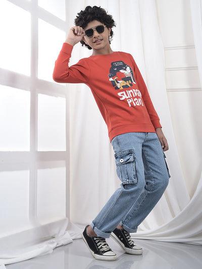 Brown Graphic Print Sweatshirt