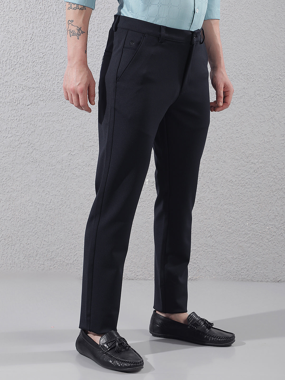 Navy Blue Knitted Trousers