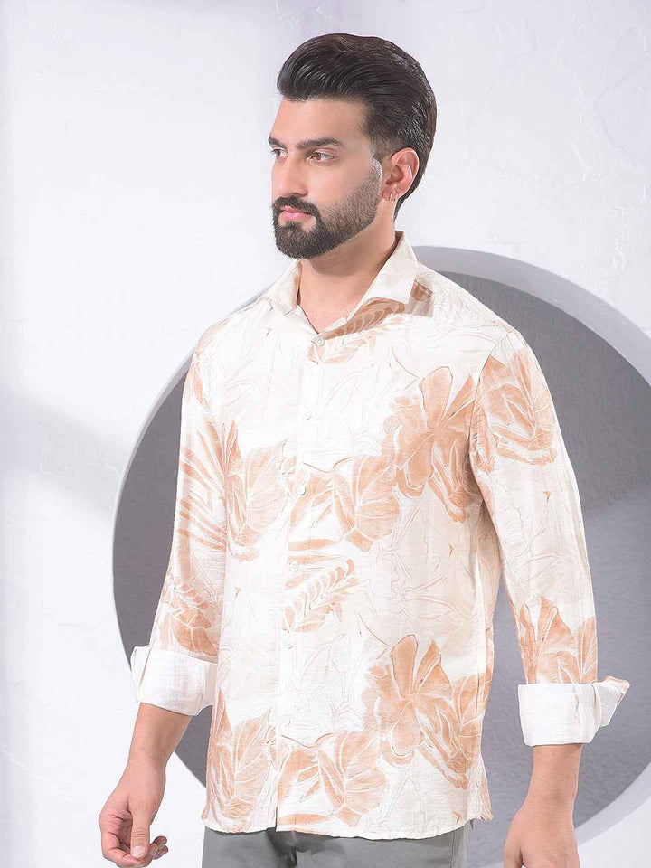 Brown Floral Print Shirt