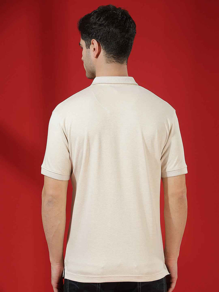 Beige Classic Polo T-Shirt