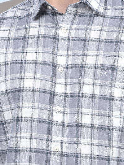 Grey Checked 100% Cotton Shirt