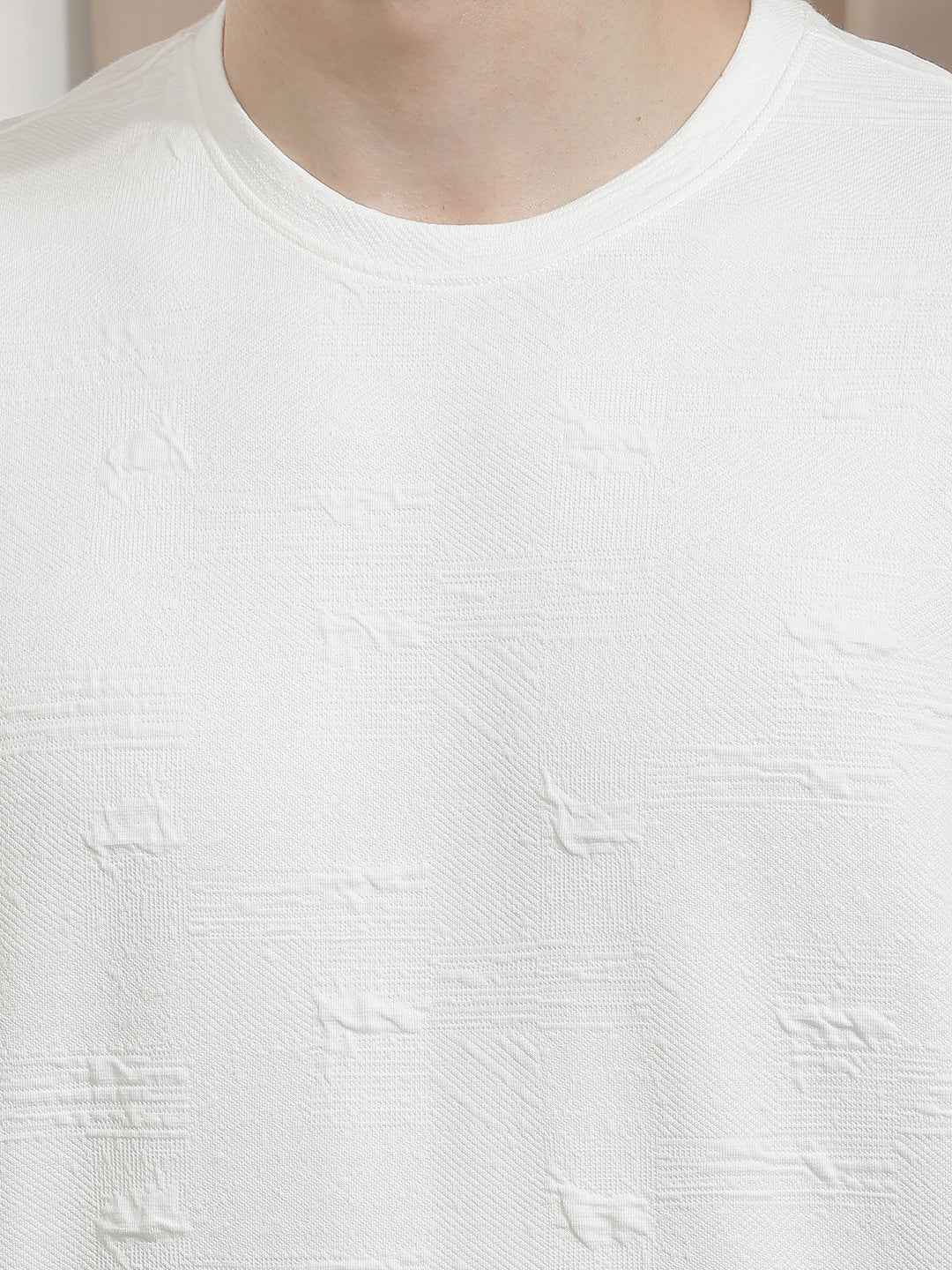 White Jacquard Oversize T-Shirt