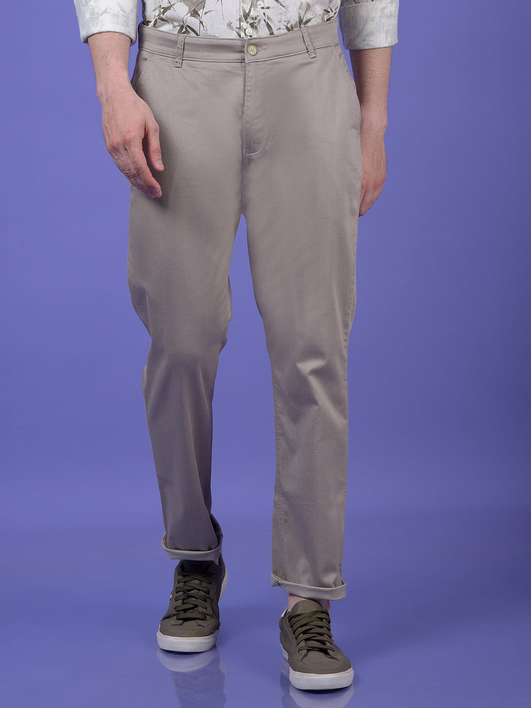 Khaki Printed Trousers