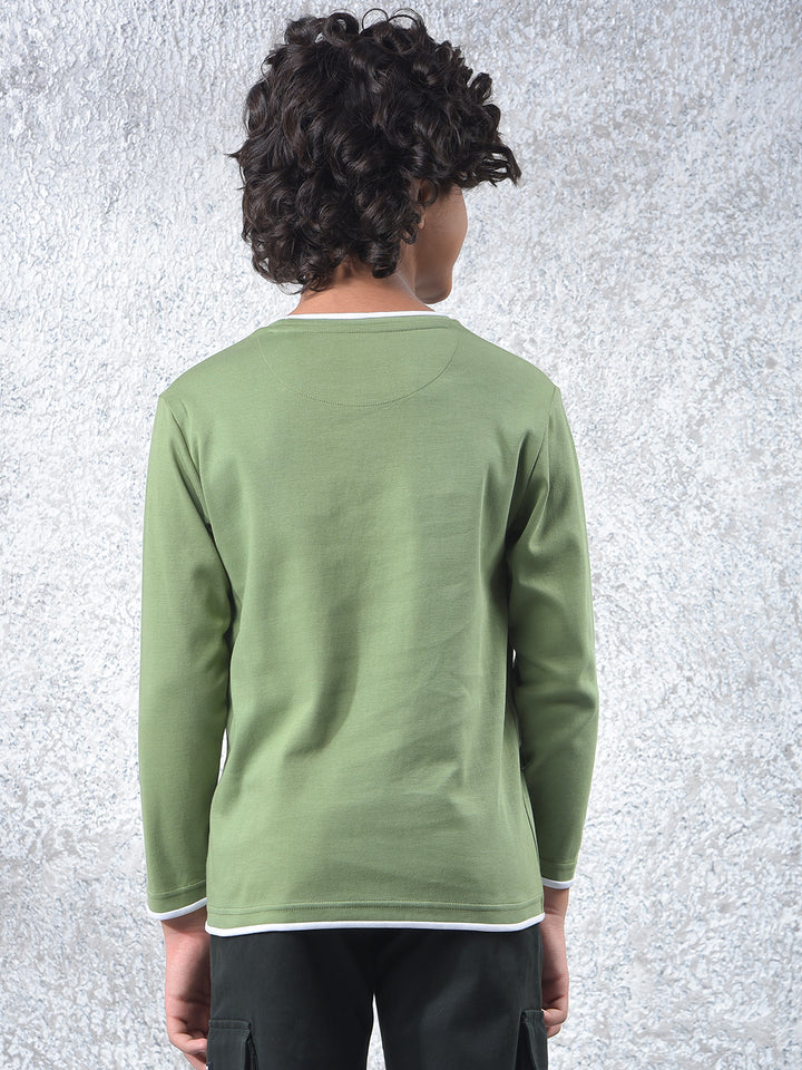 Green Graphic Print 100% Cotton T-Shirt