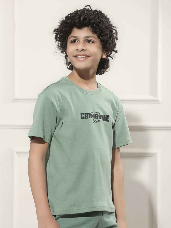 Green Typographic 100% Cotton T-Shirt