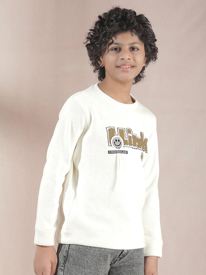 Cream Embellished Sweatshirt