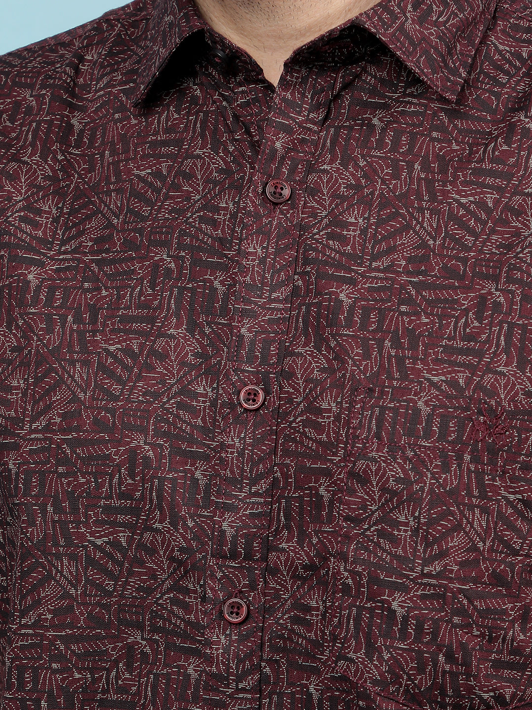 Green Floral Print 100% Cotton Shirt-Men Shirts-Crimsoune Club