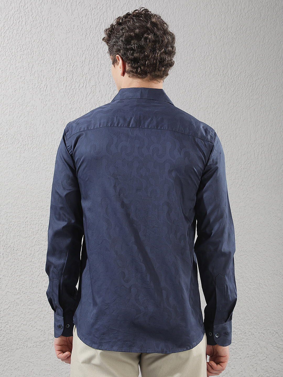 Navy Blue Printed Shirt