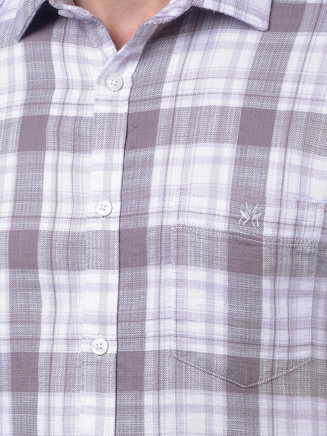 Purple Checked 100% Cotton Shirt