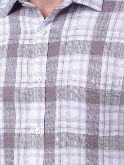 Purple Checked 100% Cotton Shirt