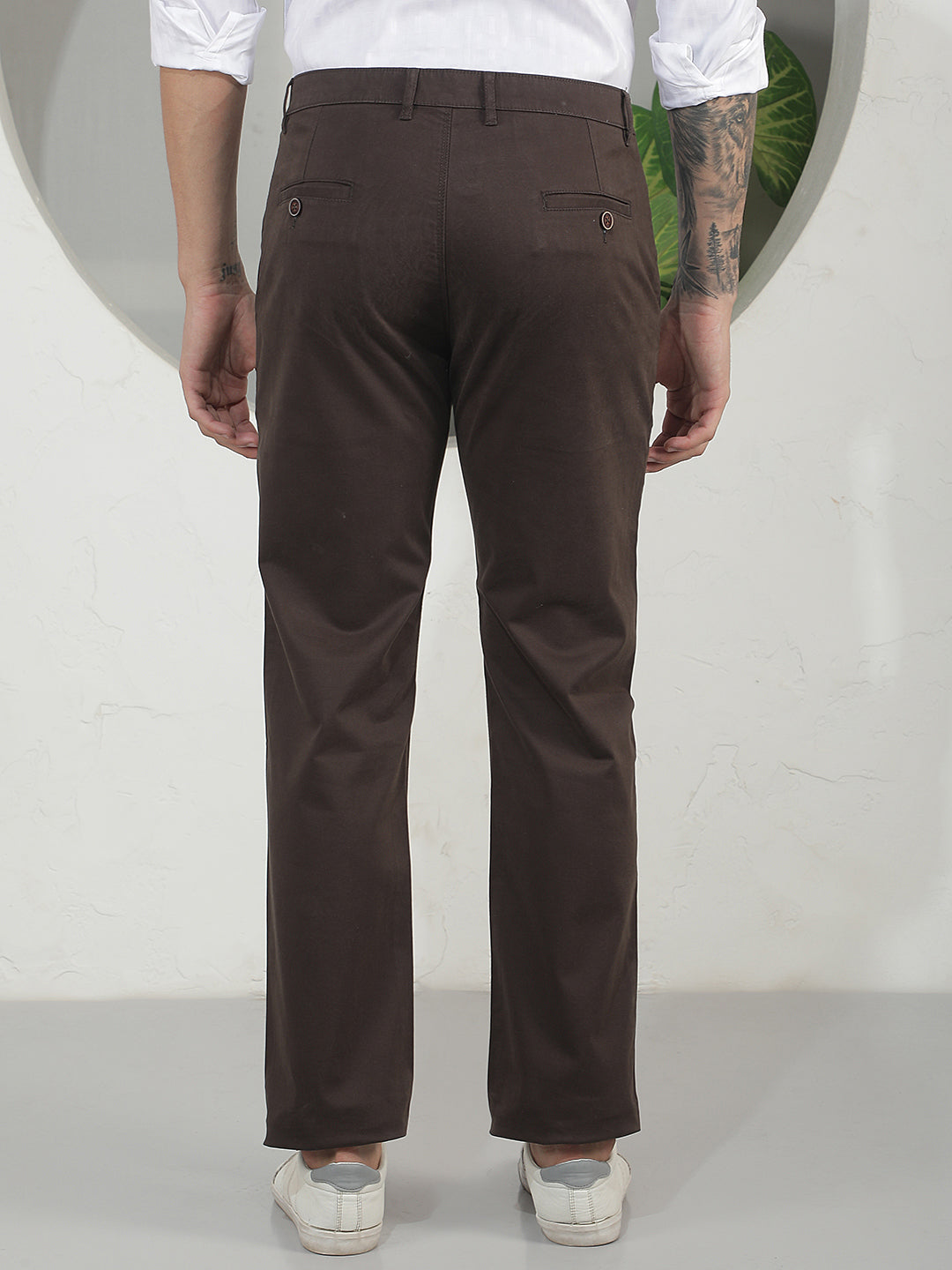 Essential Cocoa Brown Straight Trousers