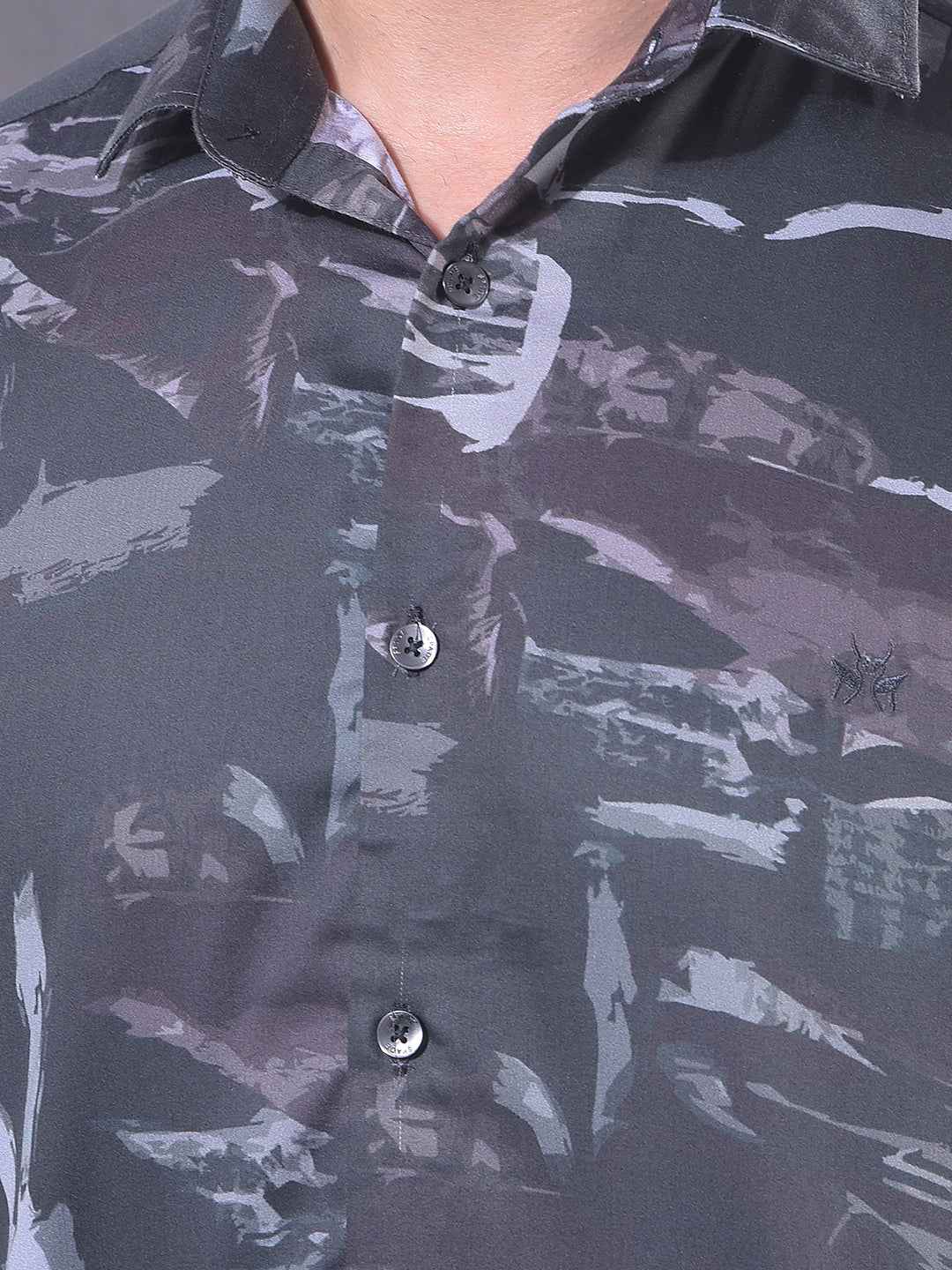 Grey Textured Surface Shirt