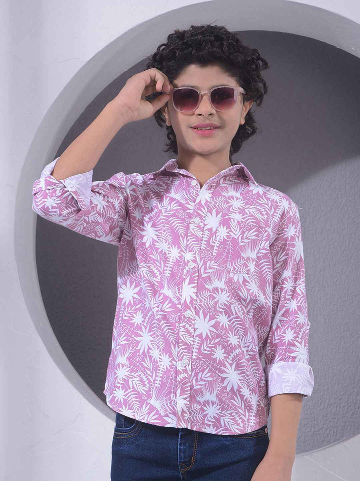 Purple Floral Print Shirt