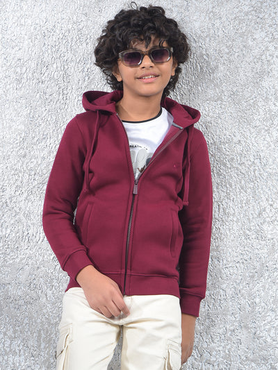 Maroon Hooded Neck Sweatshirt