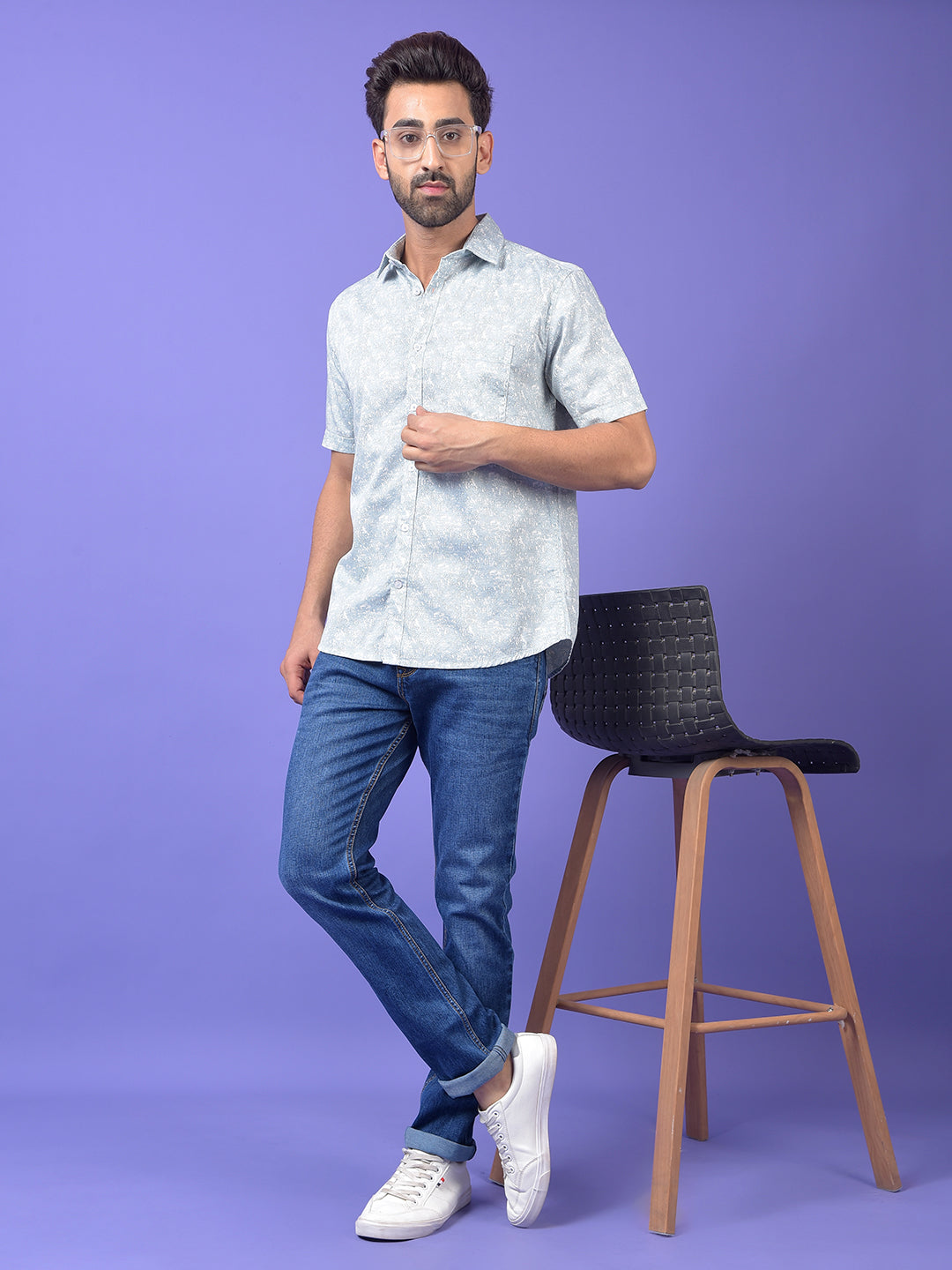 Blue Printed Shirt