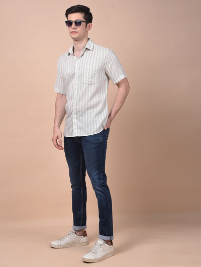 Urban Straight White Printed Shirt