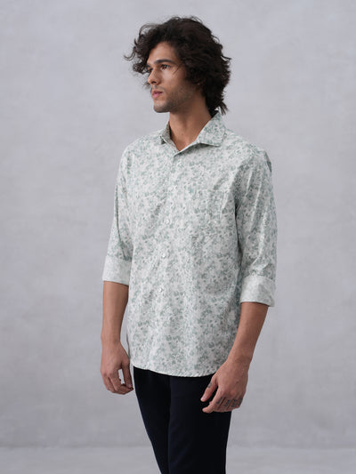 Green Floral Print Shirt