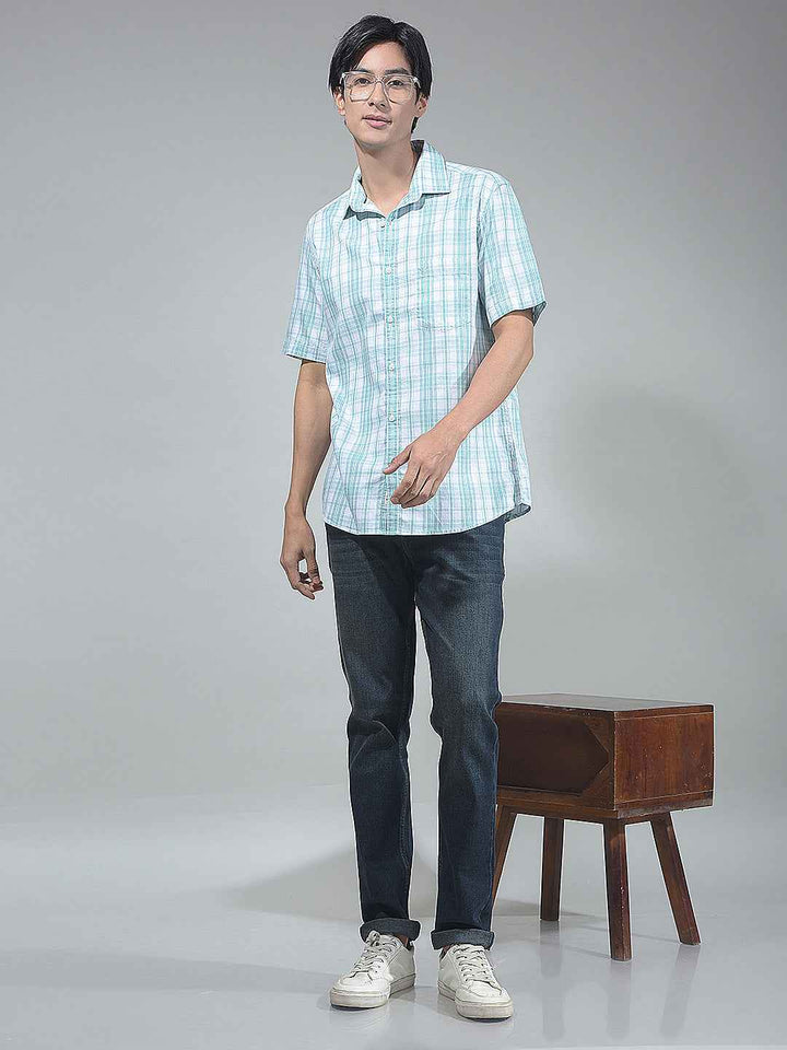 Green Checked 100% Cotton Shirt