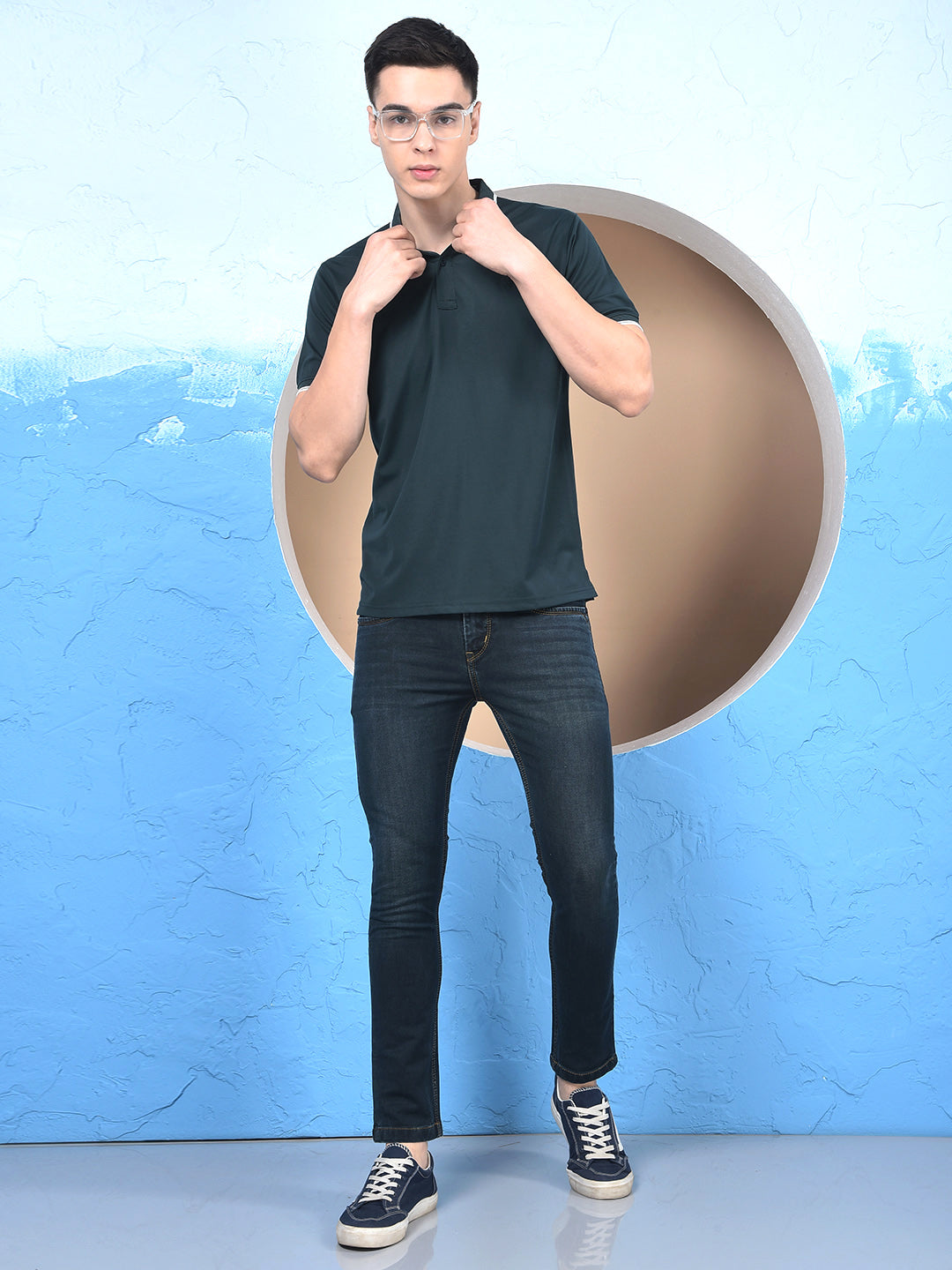 Green Polo-Neck T-Shirt