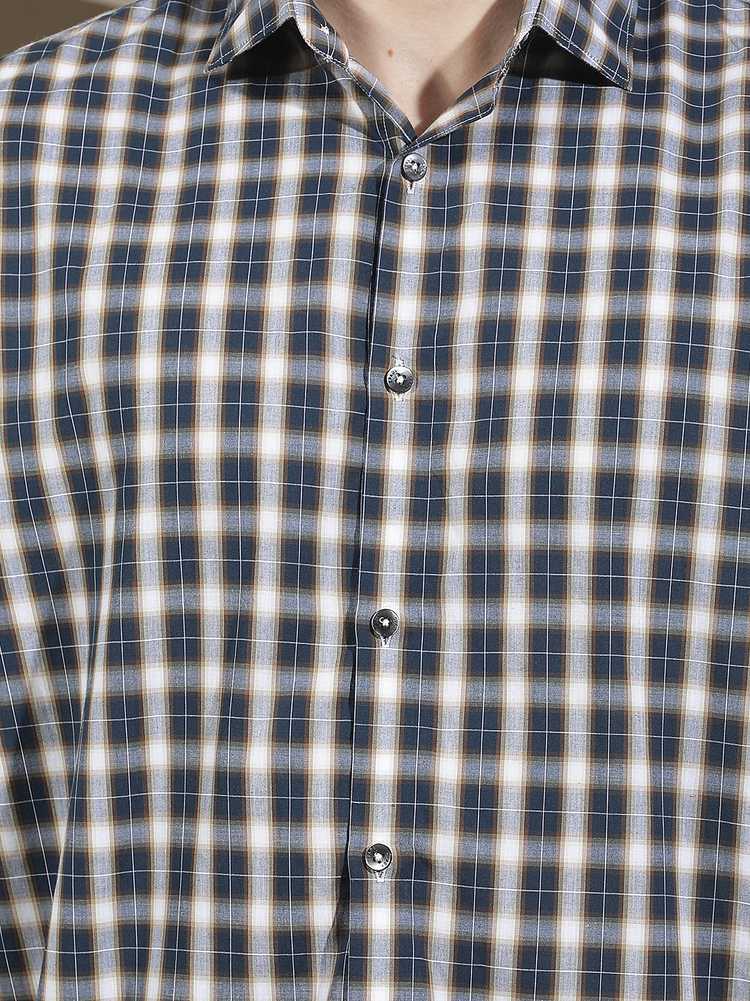 Blue Checked 100% Cotton Shirt