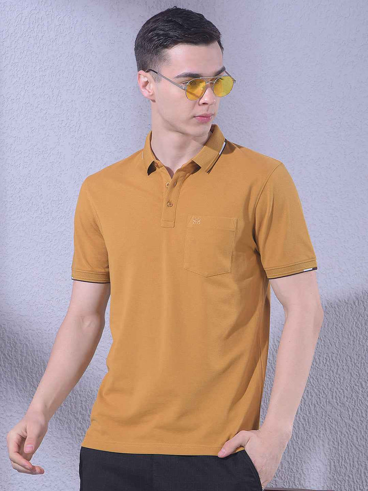 Mustard Polo Neck T-Shirt