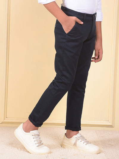 Navy Blue Printed Trousers