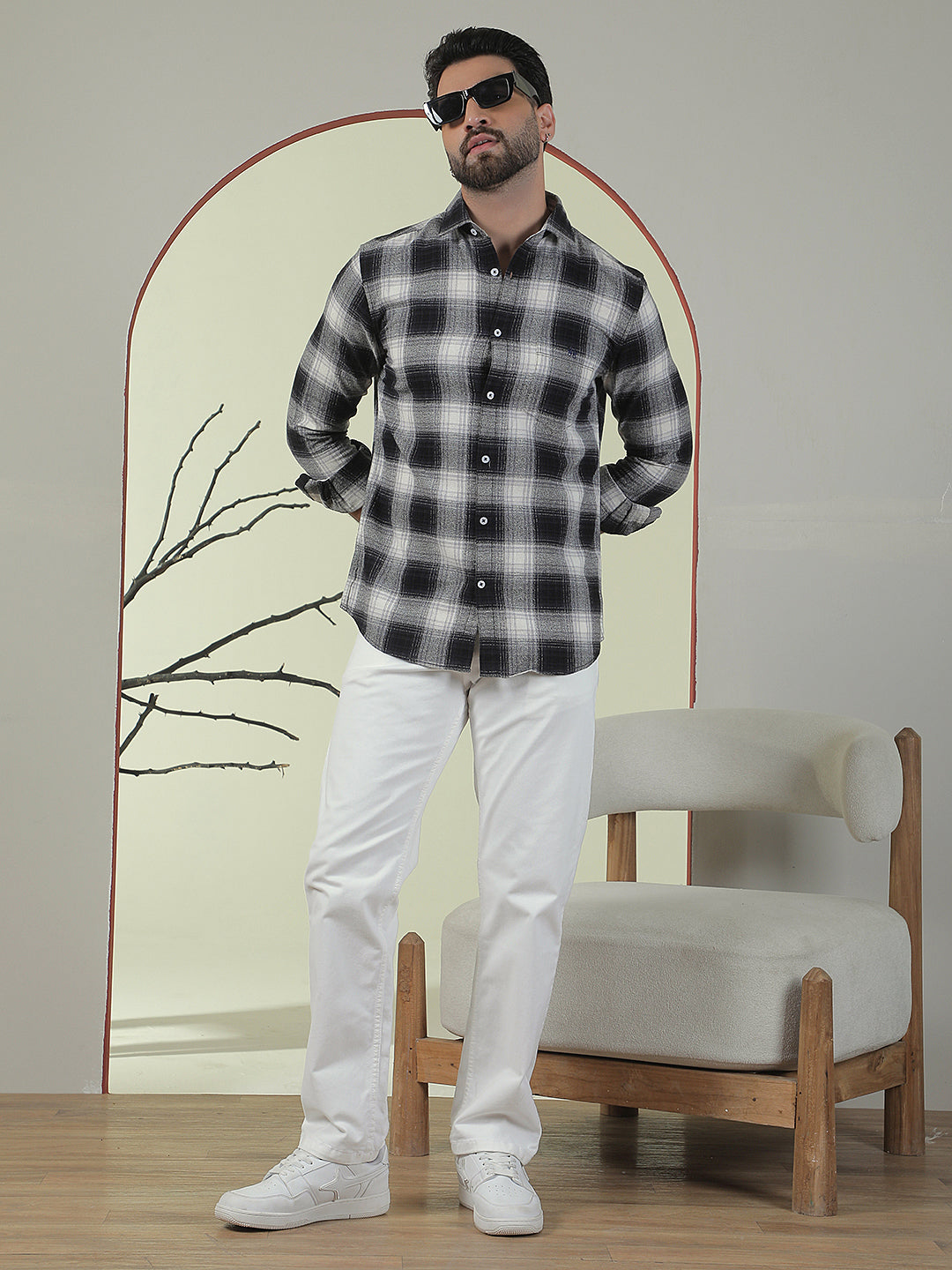 White Cotton Straight Jeans