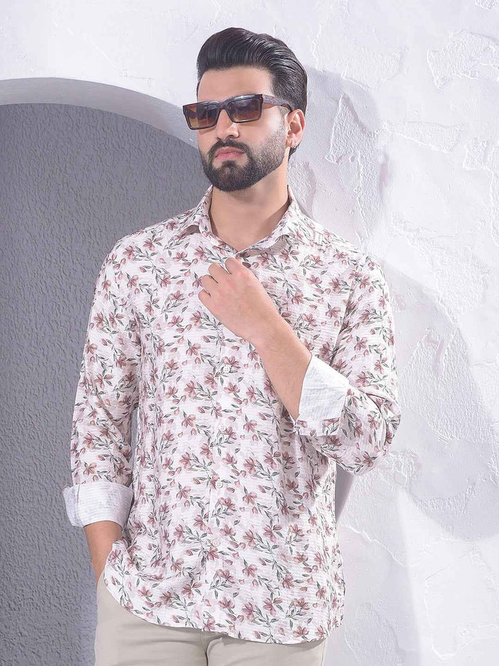 Maroon Floral Print Shirt