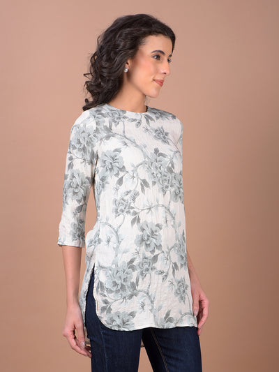 Green Floral Print Top
