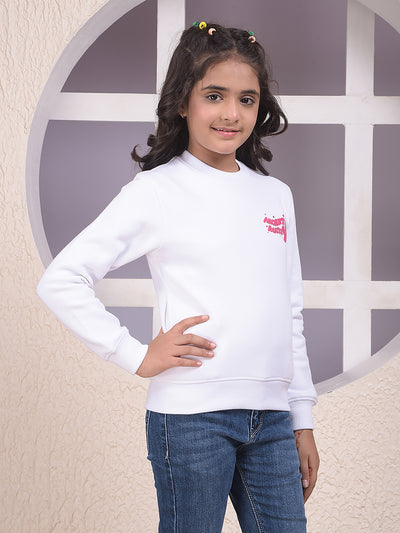 Trendy Everyday White Pullover Sweatshirt
