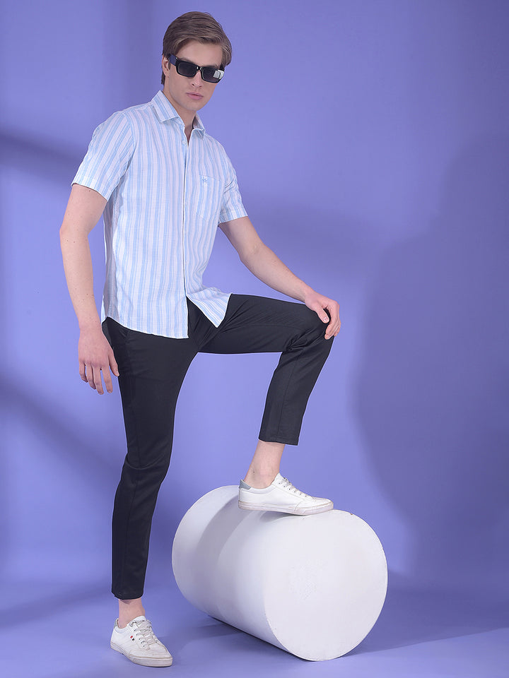 Blue Vertical Stripes 100% Cotton Shirt